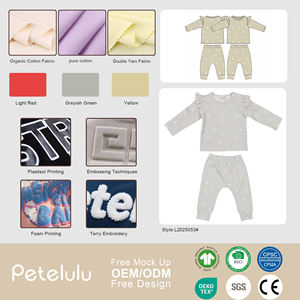 Wholesale Girls Ruffle Sleeve <strong>Pyjama</strong> Set 2Piece Cotton Loungewear with <strong>Cuffed</strong> Pants Soft Winter Sleepwear Outfit for Children - Product Image 4