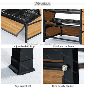 Scaffali in <span class=keywords><strong>Legno</strong></span> Resistenti e Alla Moda per Frutta e Verdura con 3 <span class=keywords><strong>Ripiani</strong></span> per Supermercati e Negozi al Dettaglio - Product Image 6