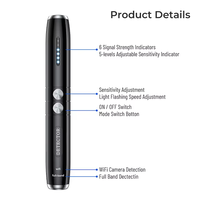 Détecteur Anti-Espion T8 Portable en Forme de Stylo, Scanner de Caméras Cachées, Recherche de Signaux RF et de Mouchards pour Écoutes, Conception Miniature, en Plastique