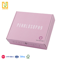 Boîte cadeau pliable rose avec logo de lettre personnalisé avec souffle de fille, emballage de boîte-cadeau d'anniversaire