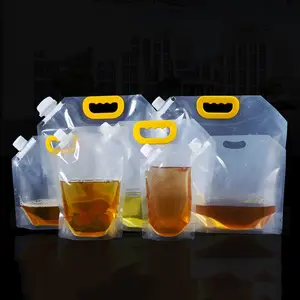 Pochette à bec de 1 gallon sac à boisson sac à boisson avec bec verseur récipient à eau portable pochette à bec en plastique 4L