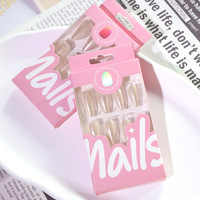 Lot de 30 faux ongles minimalistes de couleur unie, en forme d'amande, pré-dessinés, à haute brillance, style luxe léger et pur désir