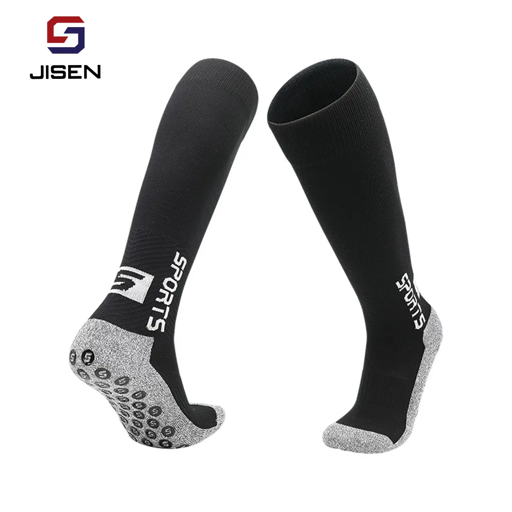 JISEN Personalised Black Custom Made Pink Youth Half Solid Grip Sport Football Socks