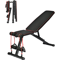 Banc de musculation pliable multi-usage avec rembourrage épais, banc d'exercice inclinable et inclinable en sens inverse pour la maison et l'appartement