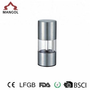 Molinillo de sal y pimienta portátil de metal con forma cilíndrica y tapa metálica para viajes y uso en la cocina Número de pieza Mg730 38 - Product Image 4