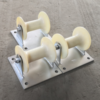 Poulie de guidage de câble triple pour télécommunications, en aluminium et nylon, plaquée zinc, charge nominale 0,5T, support de bobine de câble unidirectionnel/bidirectionnel