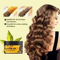 Crème de boucles à l'huile de ricin noire à hydratation longue durée forte tenue pour les cheveux frisés crépus garde les boucles hydratées tout au long de la journée
