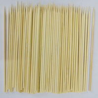 Brochettes jetables antiadhésives résistantes à la chaleur de 3 mm, 4 mm, 5 mm pour barbecue, couleur naturelle polie, extrémité arrondie