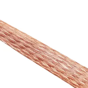 4 Square millimeters tinned copper flat braid wire flexible shield