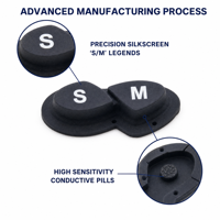 Clavier en silicone à 2 touches imprimé sur mesure pour boutons de moniteur de glycémie d'instruments médicaux