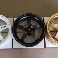 Nouvelles jantes en alliage d'aluminium à 5 branches de style TE37, 15-18 pouces, pour voitures de course JDM, certifiées VIA JWL, blanc bronze