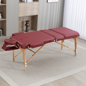 Table de massage pliable en 3 sections en bois de hêtre massif importé, pour usage commercial, table pour extensions de cils et services de <span class=keywords><strong>tatouage</strong></span>, certifiée ISO9001 GPSR, personnalisable OEM&ODM - Product Image 3