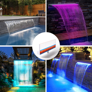 Fuente de Cascada LED Rectangular de Plástico de Alta Calidad para Exteriores con Luz RGB para Jardín y Patio - Product Image 2