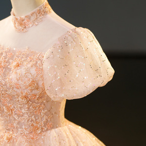 Elegant Tulle Dress Women Adult Formal Wear Stage Performance Gown Solid Color Polyester Fiber - Product Image 4