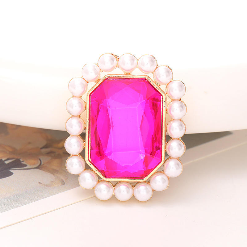 D2011 Gema de perla octogonal (rojo rosa)