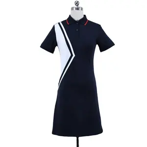 2023 Summer Sport Clothes Latest Styles Sporty Solid Knitted Cotton Polo Dress For Women Casual Girls Ladies Dresses