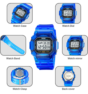 Skmei 1999 Montre Homme à Bracelet Transparent Personnalisé <span class=keywords><strong>LE</strong></span> Light Watch 50m Montres à Bracelet LED Numériques Montres de Sport pour Hommes Montre de Sport - Product Image 6