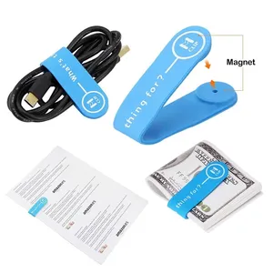 Multifunctionele Magnetische Siliconen Band Duurzaam Herbruikbare Cable Tie/Smartphone Stand/Oordopjes Houder/Koelkast Magneten/geld Clip