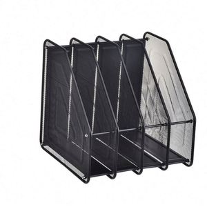4 Sort <b>File</b> Sorter Organizer <b>Metal</b> Mesh Desktop Document Magazine Holder Vertical Upright Sections - Product Image 2