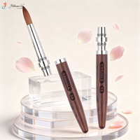 Nouvelle brosse à ongles en acrylique Kolinsky 100% avec manche en bois de santal, portable et détachable, pour l'application de poudre acrylique