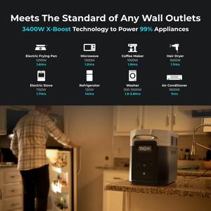 EcoFlow Station d'énergie solaire portable Delta Max 2000/3000 Watt Allume-cigare solaire Source d'alimentation pour voiture à usage domestique Prise UE 2000W - Product Image 3