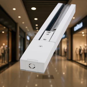 Binario LEDUNI monofase da 1 metro in alluminio bianco 220V per centri commerciali - Product Image 2