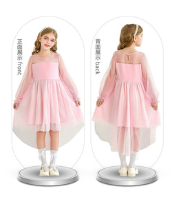 Vestido Formal Personalizado para Niñas Directo de Fábrica, Nuevo Vestido de Princesa de Malla con Manga Larga de Encaje 2026, Ropa para Actuaciones Navideñas Infantiles - Product Image 6