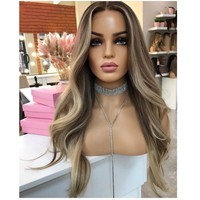 Perruque en soie d'usine en Chine avec longue racine brune Super Wave 100% cheveux russes vierges Perruques frontales en soie pour blanc sans colle