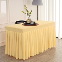 Jupe de table rectangulaire personnalisable 100 % polyester imperméable pour la décoration intérieure, idéale pour les banquets d'hôtel et les mariages