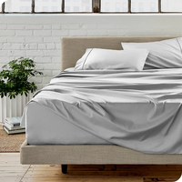 Ensemble de 4 couvertures de draps plats en microfibre 1800TC Ensemble de draps de lit