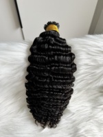 Extensions de cheveux vierges indiens 100% naturels, qualité supérieure, double tirage 12A, pointes pré-collées, micro-liens KC6, en stock, bouclés