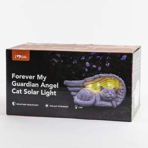 태양 랜턴 조각 동물 인형 정원 고양이 동상 영원히 내 수호 천사 고양이 기념 정원 태양 광 선물 - Product Image 5
