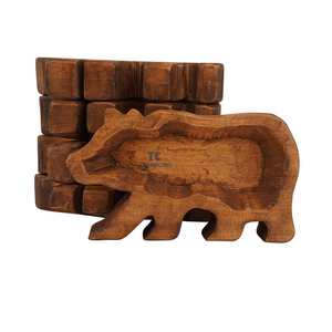 Bol en bois artisanal en forme de coeur Vintage coloré pour la décoration intérieure bol de pâte de vache en bois bougie - Product Image 5