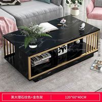 FanXisi Moderner Einfacher Luxus Tee- und Kaffeetisch Wohnzimmer Zeitgenössischer Stil aus Holz Metall Glas Wohnmöbel
