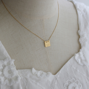 Aretas-Colgante clásico <span class=keywords><strong>con</strong></span> letras cuadradas chapadas en oro de 18k, cadena cubana de acero inoxidable, collar <span class=keywords><strong>con</strong></span> <span class=keywords><strong>iniciales</strong></span> mate grabadas - Product Image 2