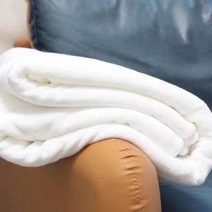 Manta de Coral Sólido Blanco Faleirong, Antipelusas, para las Cuatro Estaciones, 100% Poliéster, Tejida, para Cama, Sofá, Yoga - Product Image 4