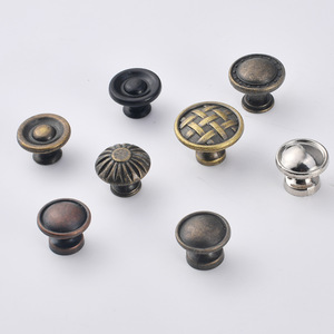 Antique Bronze Round Cabinet <b>Knob</b> <b>Copper</b> Traditional Style Drawer Handle For Furniture Door Hardware - Product Image 1