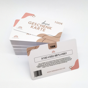 Carte de chèque cadeau en plastique au design personnalisé avec valeur unique et code <span class=keywords><strong>à</strong></span> barres - Product Image 2