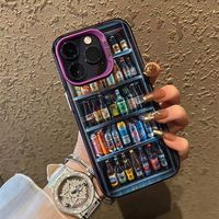 Coque de téléphone portable pour 17 Pro Max 15 14 - Design animalier avec éléments tendance en forme de bouteille de soda, antichoc, en acrylique, haut de gamme, amusante et créative