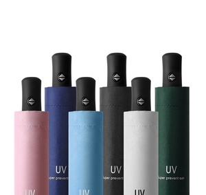 Automatic UV Triple <strong>Fold</strong> <strong>Umbrella</strong> with Pongee Fabric, <strong>Custom</strong> Advertising <strong>Umbrella</strong> with 306 Handle - Product Image 1