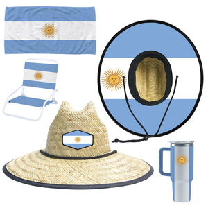 หมวกฟางชายหาดสีธงชาติอาร์เจนตินาและบราซิลสำหรับผู้ชายและผู้หญิงจาก JAKIJAYI ขายส่ง - Product Image 3