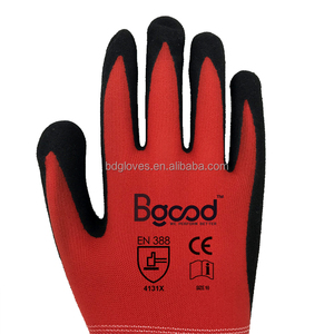 Vente chaude de gants de travail en latex enduits de latex tactile à la main multi flex rouge et noir bonne adhérence - Product Image 3