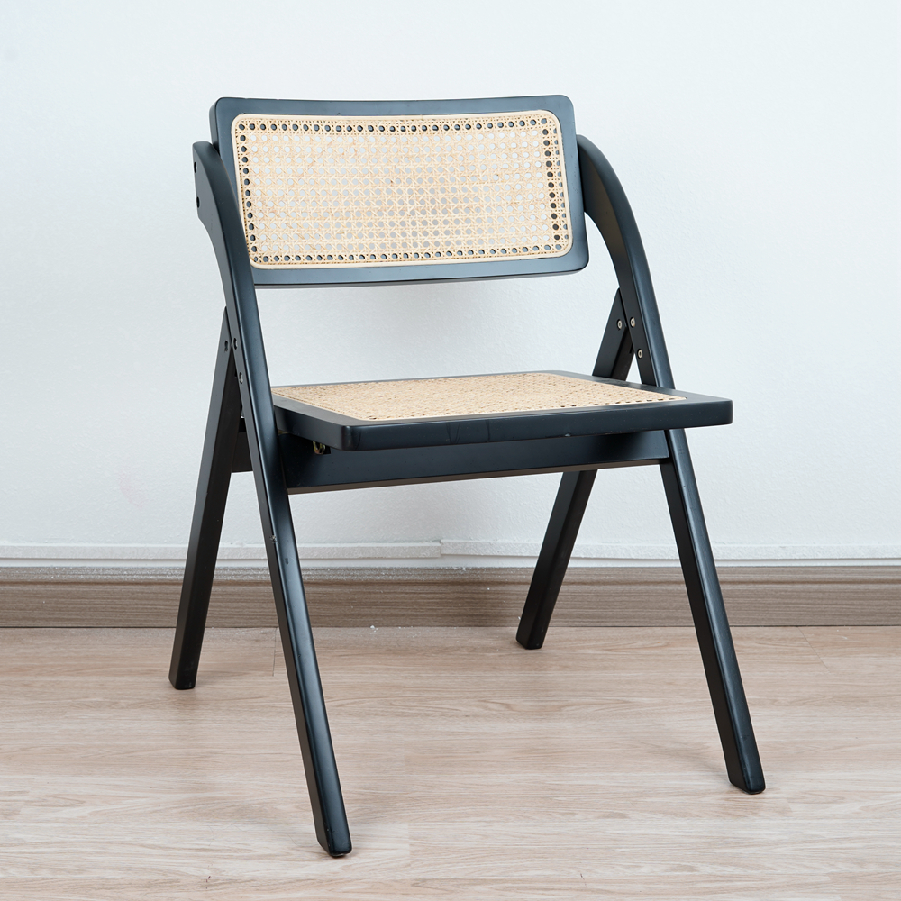 Набор обеденных стульев из ротанга, современный роскошный современный складной обеденный стул из ротанга в скандинавском стиле, для гостиниц и ресторанов