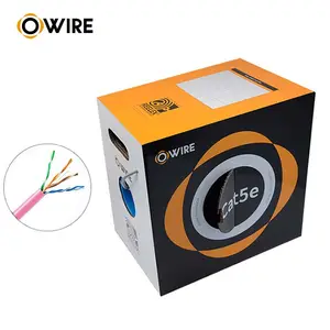 Owire solid copper 305 m cat5e lan cable price 1000 ft 0.49mm 4pr 24 awg utp cat5e lan kabel