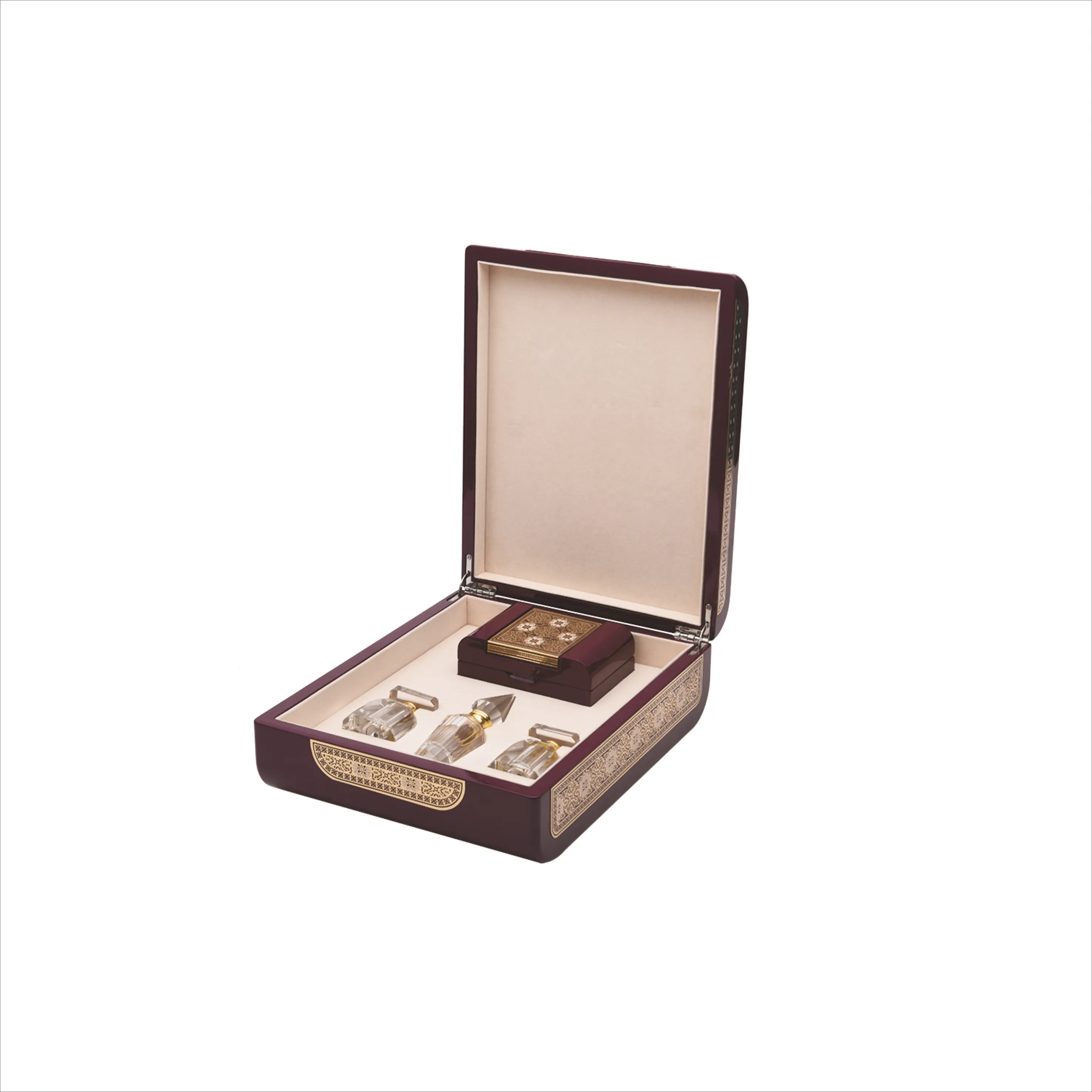 Perfume caixa de embalagem de luxo Caixa de madeira do Perfume Do Oriente Médio Com laca de piano