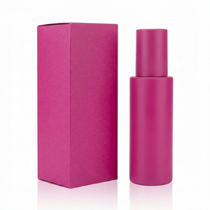 Flaconi per Profumo in Vetro Rettangolari <span class=keywords><strong>Rosa</strong></span> Opaco e Bianco con Tappo Nero e Bianco e Scatola Classica - Product Image 1