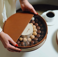 Boîte de luxe en PVC transparent pour chocolats, desserts de mariage, aliments du Ramadan, emballage personnalisé en cuir pour bonbons et dattes, boîtes à noix sucrées
