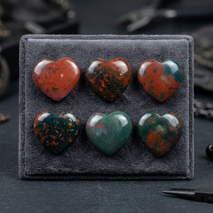 Piedra Preciosa de Heliotropita Natural en Forma de Corazón, Color Negro y Rojo, Certificada por Terceros, para Joyería y Cristal de Sanación, Venta al Por Mayor - Product Image 3