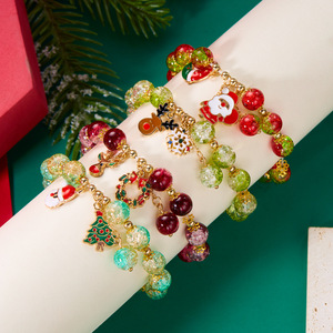 New Fashion Christmas Charm <b>Bracelet</b> Colorful Crystal Glass <b>Bead</b> Cartoon Pendants <b>Bracelets</b> for Women <b>Men</b> - Product Image 4