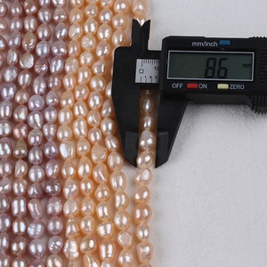 Commercio all'ingrosso 8-9mm AA naturale rosa viola barocche d'acqua dolce fili di perle per bracciale collana creazione di gioielli - Product Image 3